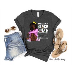 Juneteenth Queen Tee, Women's Juneteenth Shirt, Black Owned Clothing, Black Queen Nutritional Facts, Juneteenth His and