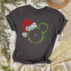 Christmas Mickey Santa Hat T-Shirt, Disney Christmas Shirt, Disney World Shirt, Christmas Party Tee, Mickey Ears,Minnie