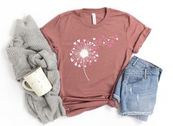 Dandelion Shirts, Valentine's Shirt, Lovers Shirt, Valentine's Day Shirt, Valentine Flower Shirt, Gift for Valentines, C