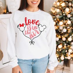 Mickey and Minnie Balloons, Love Is In The Air, Mickey and Minnie Valentines Day Couple Shirt, Galentine's Gift, Gift Fo