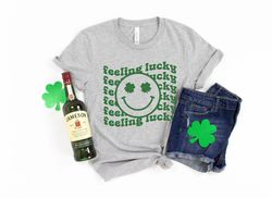 Feeling Lucky T-Shirt,Irish Shirt,St. Patrick's Day T-Shirt for Women,Luck of the Irish,Shamrock Shirt,Funny St Patricks