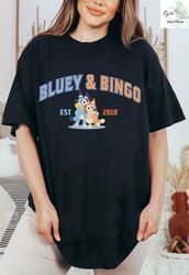 Bluey and Bingo Est 2018 Comfort Colors Shirt, Bluey and Bin