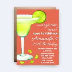 Margarita Party, Margarita Birthday Party, Margarita Invite, Adult Birthday