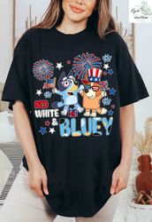 Red White and Bluey Comfort Colors Digital , Bluey and Bingo 4
