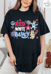 Red White and Bluey Comfort Colors Digital ver 2, Bluey and Bi