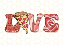 Love Pizza PNG  Valentines Groovy Retro png  Retro