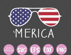 Merica Sunglasses 4th of July Boys Girls Men Women USA Flag Svg, Eps, Png, Dxf, Digital Download