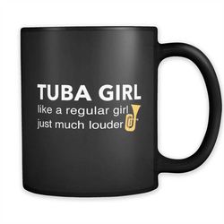 Tuba Girl Black Mug, Tuba Gifts, Tuba Mugs, Band Gifts, Band Mug, School Band Gift, School Band Mug, Marching Band Gift