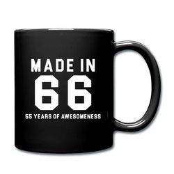 Made in 66 Black Mug, 1966 Mug, 1965 Gift, 55th birthday gift, 55th birthday mug, gift for 55th, 1966 Christmas Gift, Ma