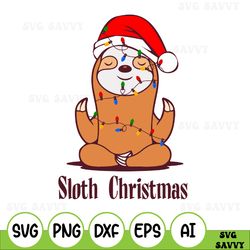 Sloth Christmas Svg, Merry Slothmas Svg, Christmas Yoga Svg, Yoga Lover Gift, Woman Christmas Gift, Merry Christmas Slot