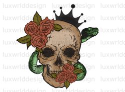 Skull Crown Rose Snake Png undefined Skull Png undefined Floral Skul