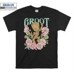Marvel Guardians Of The Galaxy Groot Floral T shirt Hoodie Hoody T-shirt Tshirt S-M-L-XL-XXL-3XL-4XL-5XL Oversized Men W