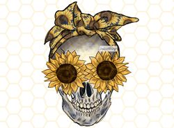 Skull with Sunflowers PNG  Skeleton png  Sunflower