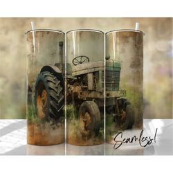 Tractor Tumbler Wrap Seamless Farm Tumbler Template for Men Sublimation Designs Downloads - Skinny 20oz Design