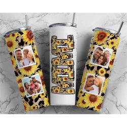 MIMI Tumbler Wrap PNG Sunflower Cheetah Print for Photos PNG Tumbler Design Add Pictures Seamless Country Sublimation De