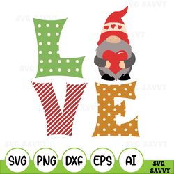 Love Gnome Svg, Gnome Christmas Svg, Gift for Friends, Christmas 2022, Holiday Gift