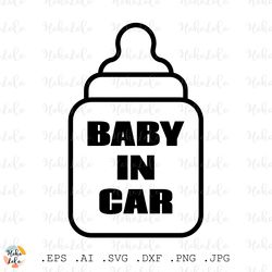 Baby In Car Svg, Window Decal Svg, Baby In Car Cricut, Baby In Car Stencil Dxf, Baby In Car Template Svg