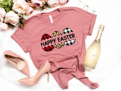 Happy Easter Day Shirt,Buffalo Plaid Cheetah Easter Egg Shirt,Easter Shirt For Woman,Easter Shirt,Easter Family Shirt,Ea