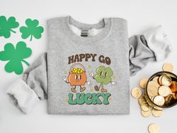 Happy Go Lucky Shirt,Lucky Tshirt,Irish T Shirt,Shamrocks T-Shirt,Family Matching St. Patrick's Day Gift Tee,Retro Groov