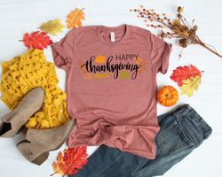 Happy Thanksgiving Shirt, Pumpkin Tee,Thanksgiving Family Shirt,Thanksgiving Matching,Fall Vintage Truck Shirt,Fall Shir
