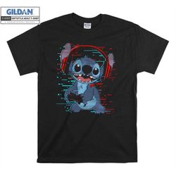 Disney Lilo & Stitch Gamer Glitch Headset  T shirt Hoodie Hoody T-shirt Tshirt S-M-L-XL-XXL-3XL-4XL-5XL Oversized Men Wo