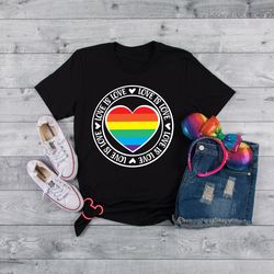 Love is Love Shirt, LGBQT Pride Shirt, Women Men Kids Toddler Baby Rainbow Shirt Retro, LGBT Shirts, Love Wins Graphic T