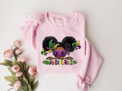 Mardi Gras Girl Sweatshirt, Nola Shirt,Fat Tuesday Shirt,Flower de luce Shirt,Louisiana Shirt,Saints New Orleans Shirt,B
