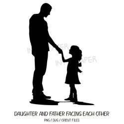 Daughter And Father Facing Each Other | Father's Day PNG