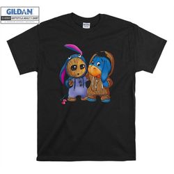 Eeyore and Baby Groot Cute T shirt Hoodie Hoody T-shirt Tshirt S-M-L-XL-XXL-3XL-4XL-5XL Oversized Men Women Unisex 6344