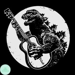 Dinosaur Playing Guitar Cool 90s Svg, Godzilla Svg