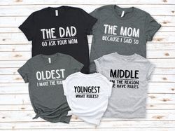 Sibling Rules Shirt,Family Rules Shirt,Family Matching Shirt,Funny Family Shirts,Oldest Middle Youngest Shirt,Matching M