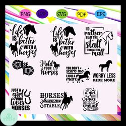 Horses svg bundle, horse lover svg pack cut files, 11 equestrian cut files,trending svg For Silhouette, Files For Cricut