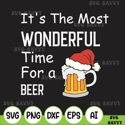 It's The Most Wonderful Time Matching Svg Gift For Couple, For Beer Svg, Funny Christmas Couples Svg, Holiday Party Coup