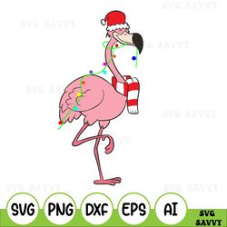 Christmas Flamingo Svg, Christmas Svg, Gift For Her, String Lights Svg, Gift For Women, Christmas Gift, Merry Christmas