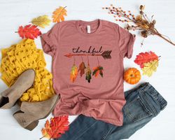 Thankful Arrow Leaves Shirt,Thanksgiving Shirt,Thanksgiving Family Shirts,Thanksgiving Shirts,Thankful Grateful Blessed