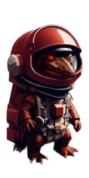 Futuristic Dinosaur Print - Astronaut in Space Suit
