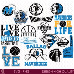 Dallas Mavericks For Life Logo Basketball Team NBA Team Bundle Svg, Sport Svg, D