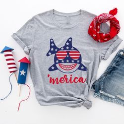 4th Of July Shirt, Independence Day, Merica Shark Shirt, Fourth Of July Funny, America Shirt, USA Shirt, Fourth Of July
