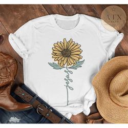 Jesus Sunflower Shirt, Floral Christian Shirt, Faith Flower, Christian Gift for Woman,