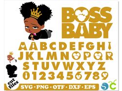 princess african boss baby girl, golden boss baby girl font logo | svg png dxf otf | afro boss baby girl svg, afro boss