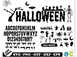 Halloween SVG Bundle | Dripping font otf, Dripping borders svg, Halloween font svg, Halloween svg, Skeleton svg Cricut
