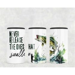 4in1 can cooler sublimation wrap,never release the ones that swallow, sublimation can holder png - summer time bass fish