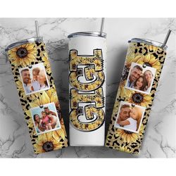 GIGI Tumbler Wrap PNG Sunflower Cheetah Print for Photos PNG Tumbler Design Add Pictures Seamless Country Sublimation De