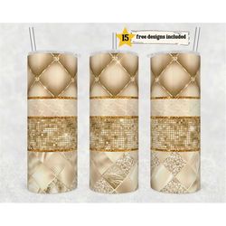 Gold Glitter Sparkle New Years 20 oz Skinny Tumbler Holiday PNG, Sublimation Design DIGITAL, Champagne Happy New Year pn