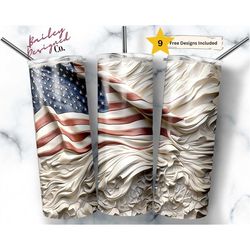 American Flag 3D tumbler wrap 20 oz Skinny Tumbler Sublimation Design Digital Download PNG Instant DIGITAL ONLY, America