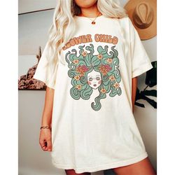 flower child t-shirt. flower child graphic tee, hippie peace t-shirt, vintage inspired, unisex tee, comfort colors t-shi