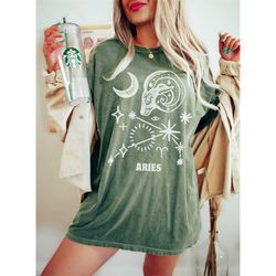 Aries Zodiac Tee, Aries zodiac gift, Zodiac birthday, Zodiac Shirt, Vintage Inspired Cotton T-shirt, Unisex Tee, Comfort
