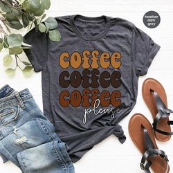 Coffee Gifts, Coffee Vneck Shirt, Coffee Shirts for Women, Women Outfit, Gift for Women, Coffee Graphic Tees, Coffee T-S