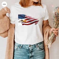 Cool USA Eagle Graphic Tees, American Flag Shirt, Memorial Day Gifts, Patriotic T-Shirt, Independence Day Clothing, 4th