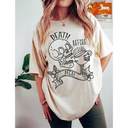 Death before Decaf T-shirt, Vintage Inspired  Cotton T-shirt, Ubisex Tee, Comfort Colors T-shirt
